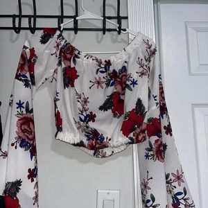Flower crop top shirt